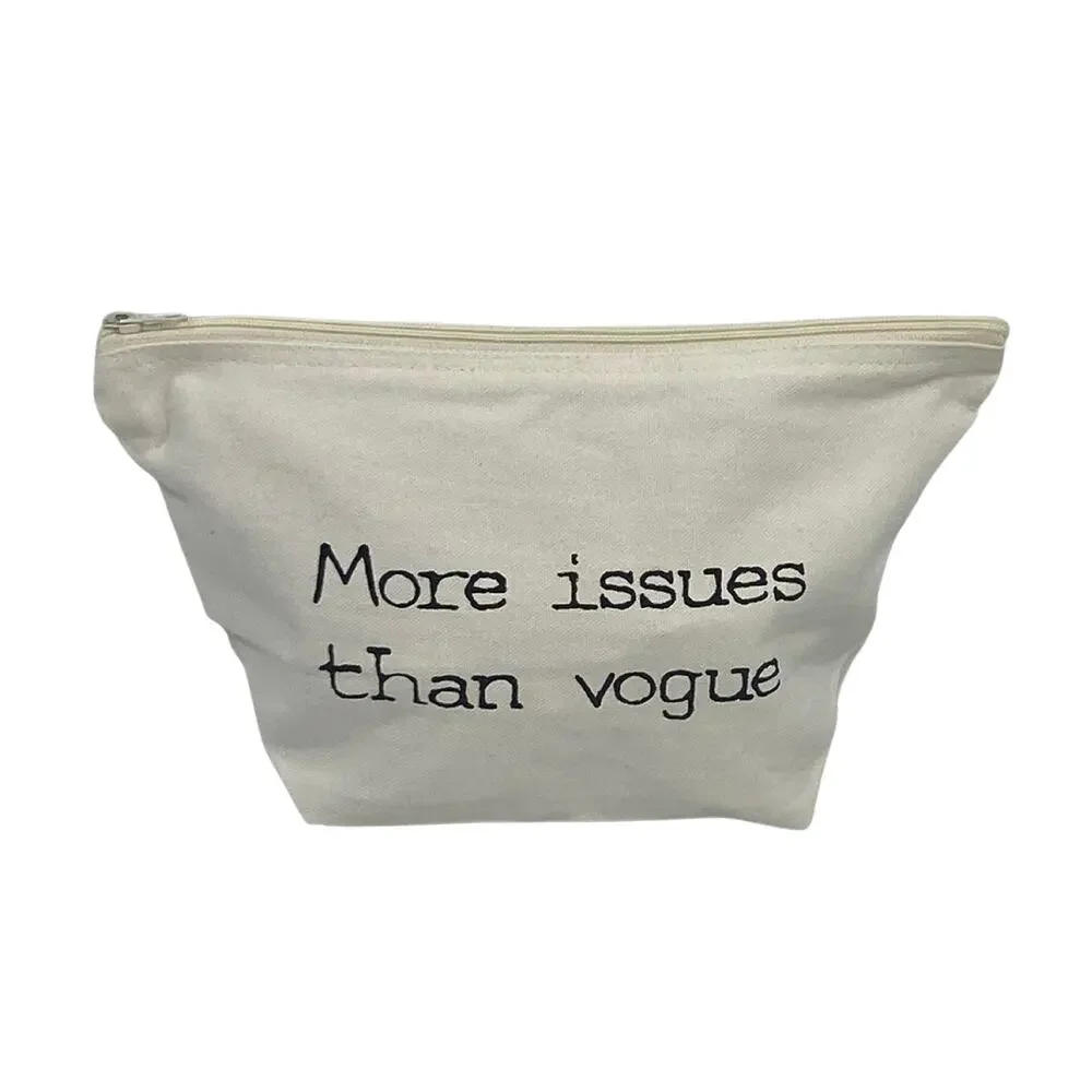 Funny Cosmetic Bag Set More Issues Than Vogue w Travel Bottles NEW